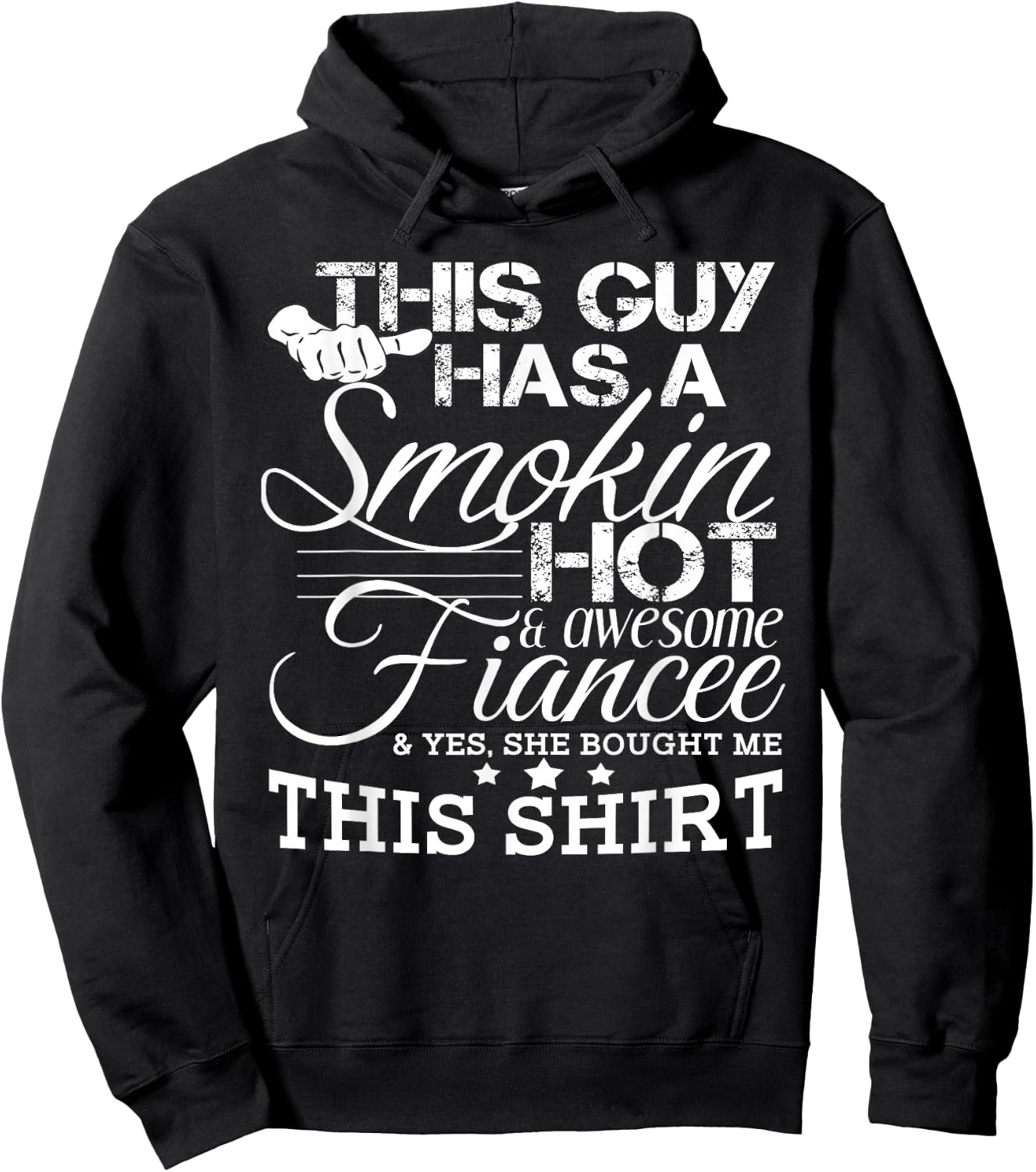 Funny Boyfriend Engaged Fiance Gift Engagement Shirt Hoodie - Hoodie | Black