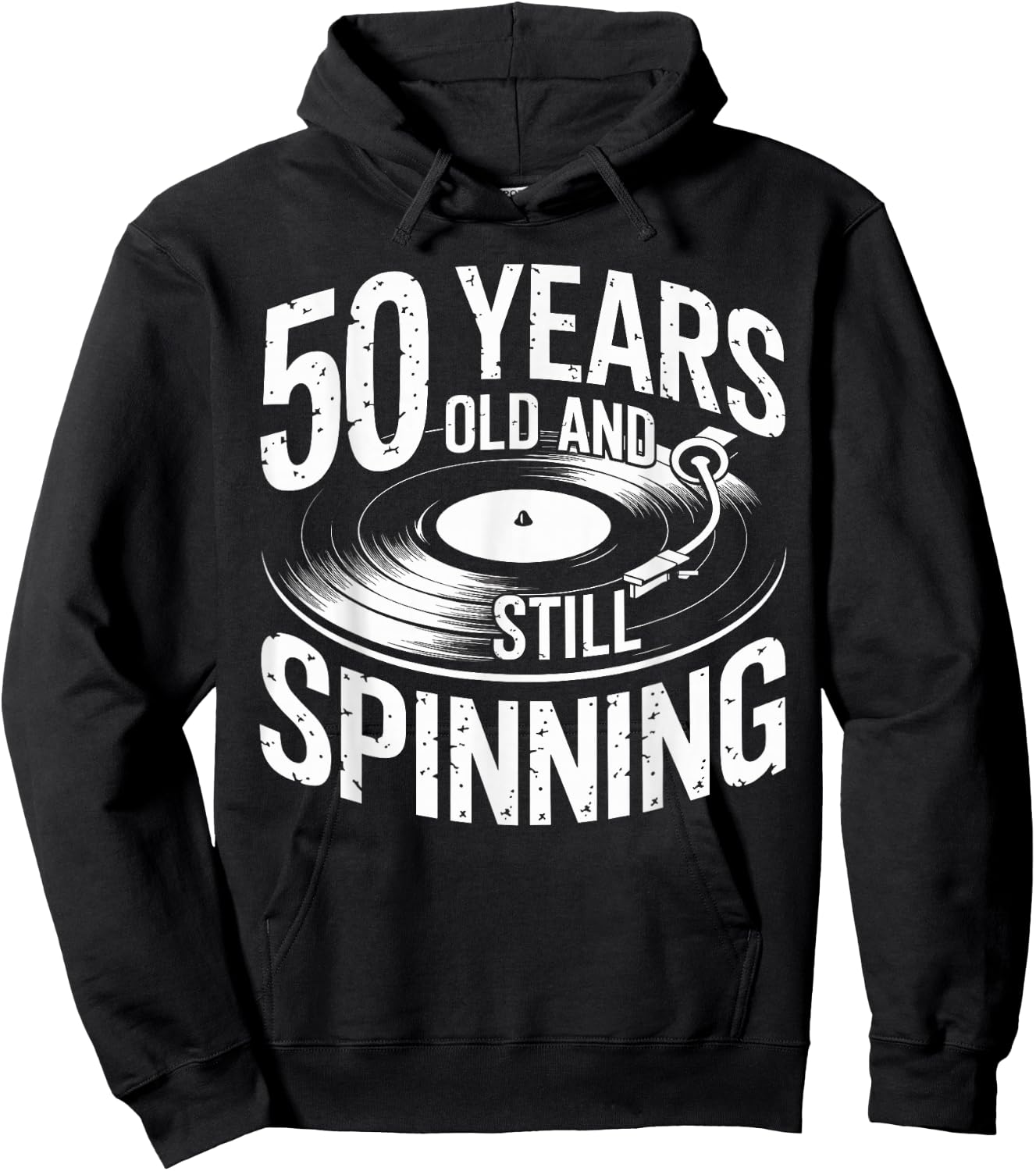 Funny 50th Birthday Vinyl Record Retro 50 Years Old Birthday Hoodie - Hoodie | Black
