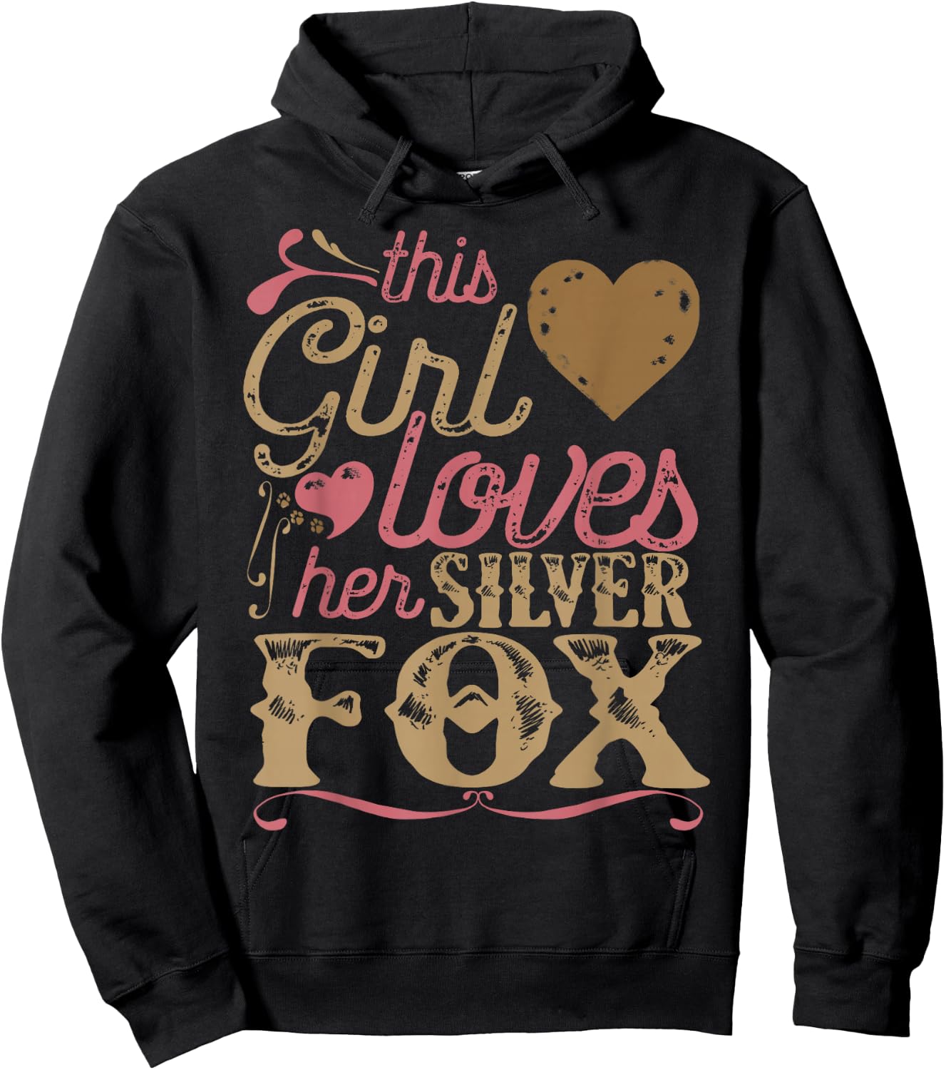 Silver Fox Shirt Gift Present Hoodie - Hoodie | Black