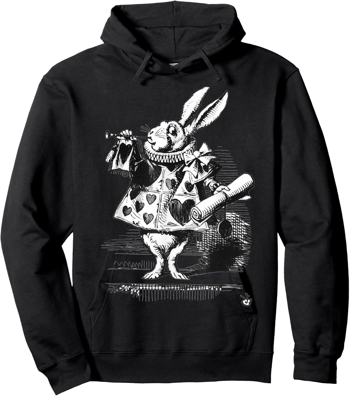 Halloween White Rabbit Alice In Wonderland Gift Bunny Hoodie - Hoodie | Black