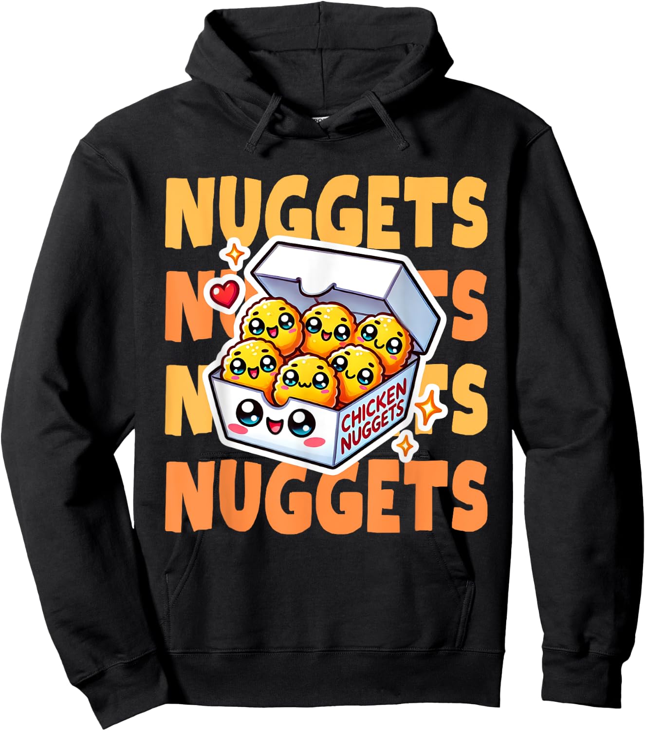 Chicken Nuggets Box Cute Kawaii Hoodie - Hoodie | Black
