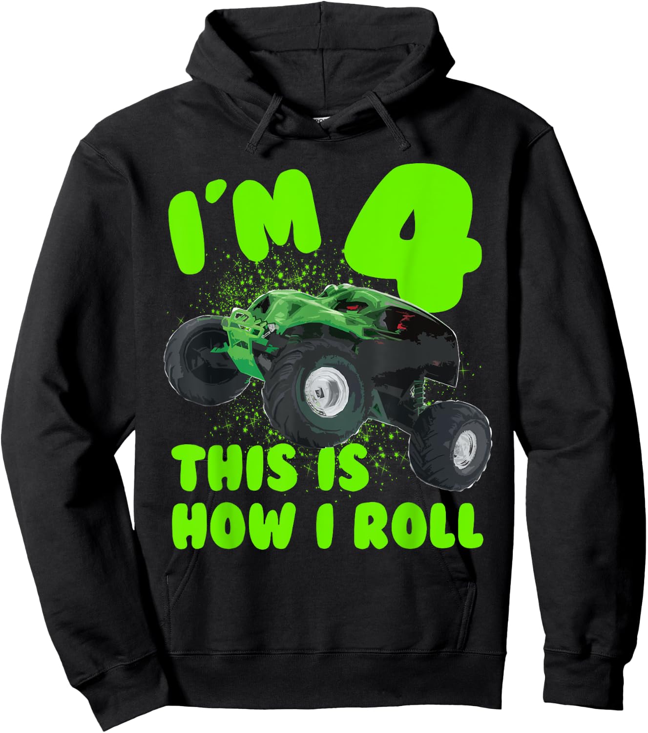 Im 4 Years Old This is How i Roll Birthday Party Hoodie - Hoodie | Black