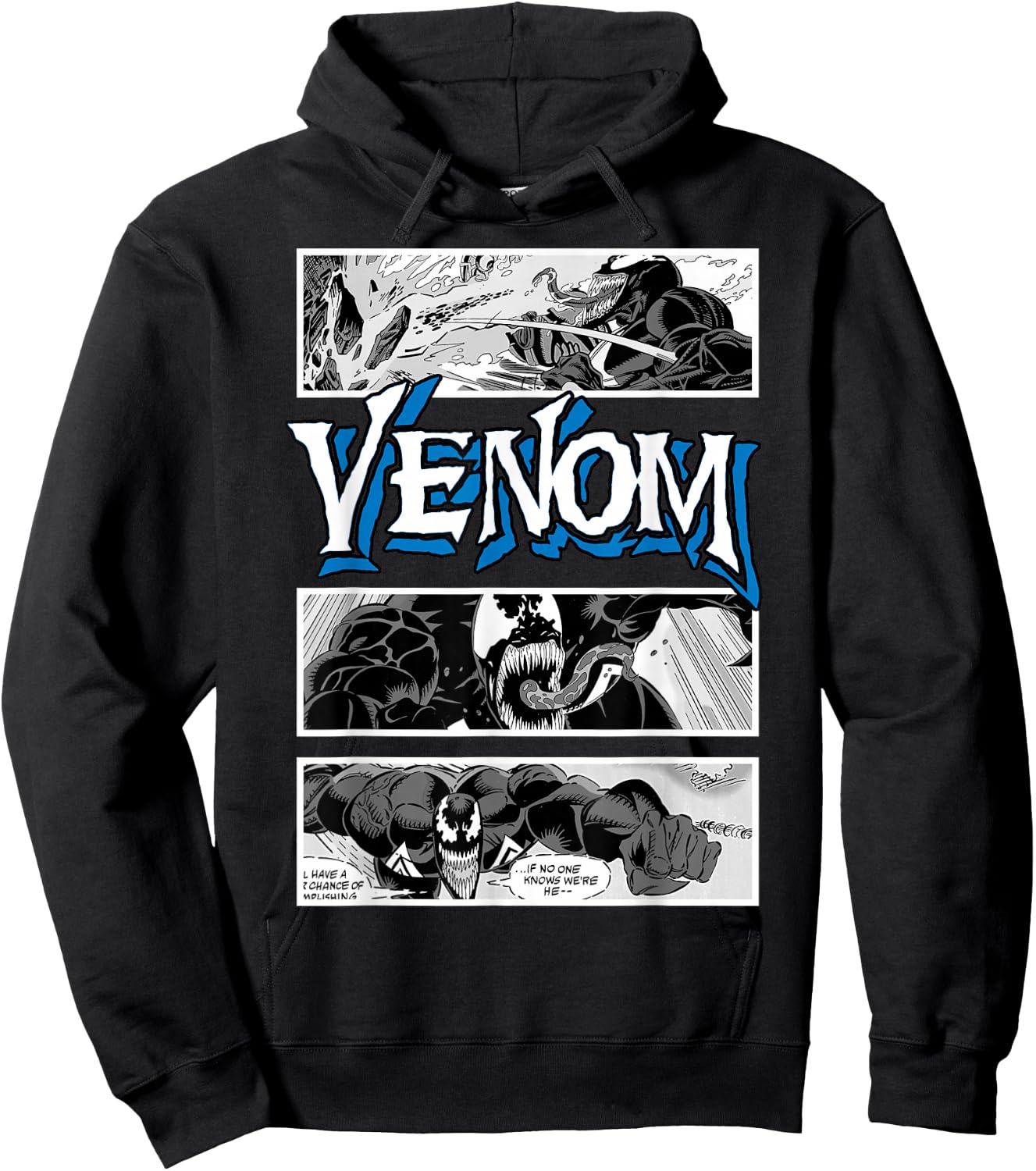 Marvel Venom Comic Book Illustrations Panel Graphic Hoodie - Hoodie | Black