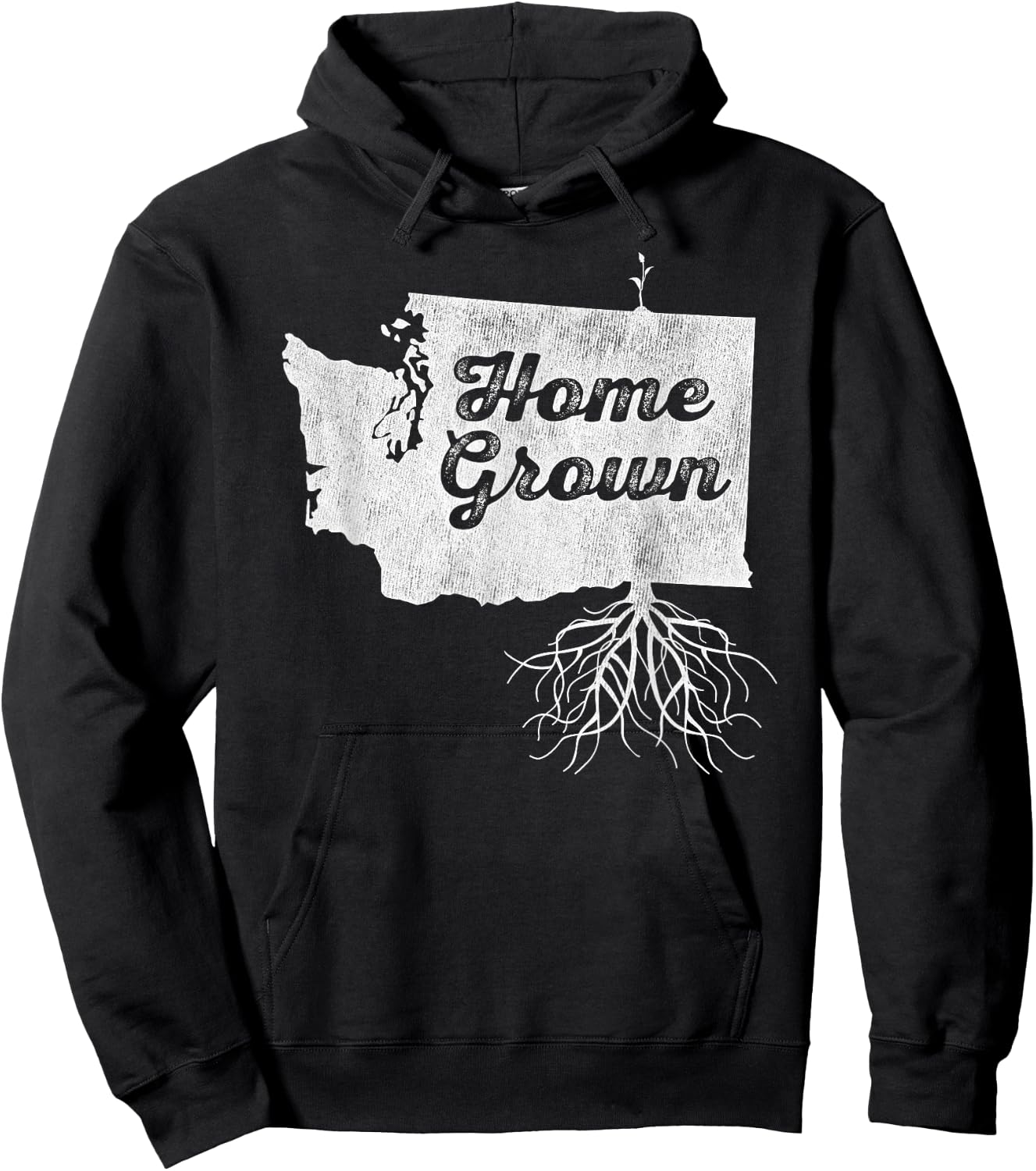 Washington T Shirt Home Grown Roots WA State Pride Hoodie - Hoodie | Black