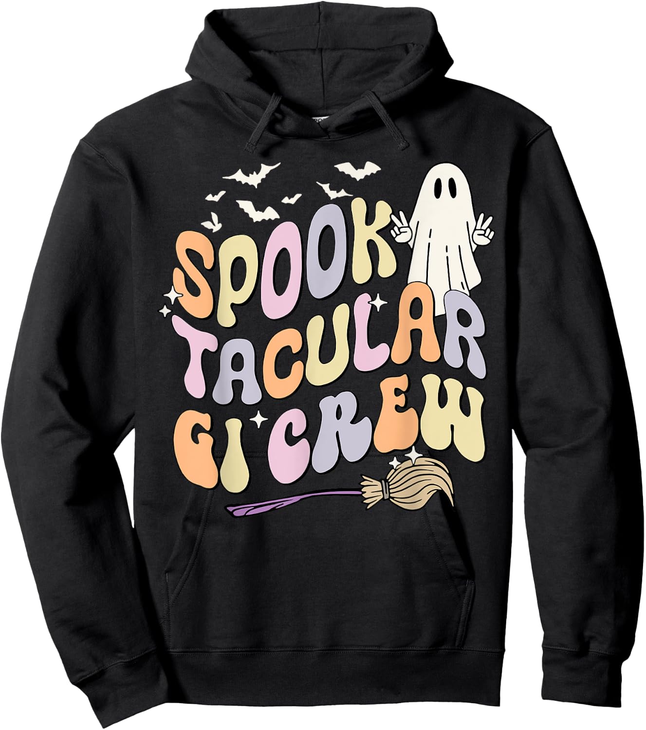 Retro Spooktacular GI Crew Gastroenterology Spooky Halloween Hoodie - Hoodie | Black