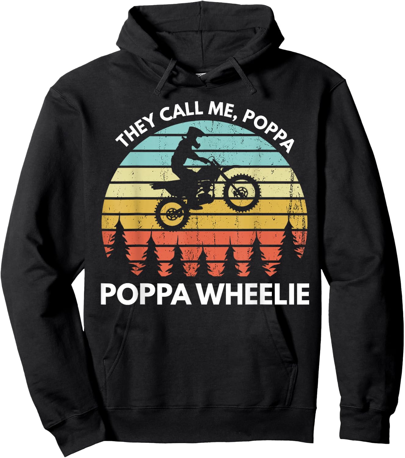 Funny Motocross Vintage Dirt Bike Poppa Wheelie Braaap Hoodie - Hoodie | Black