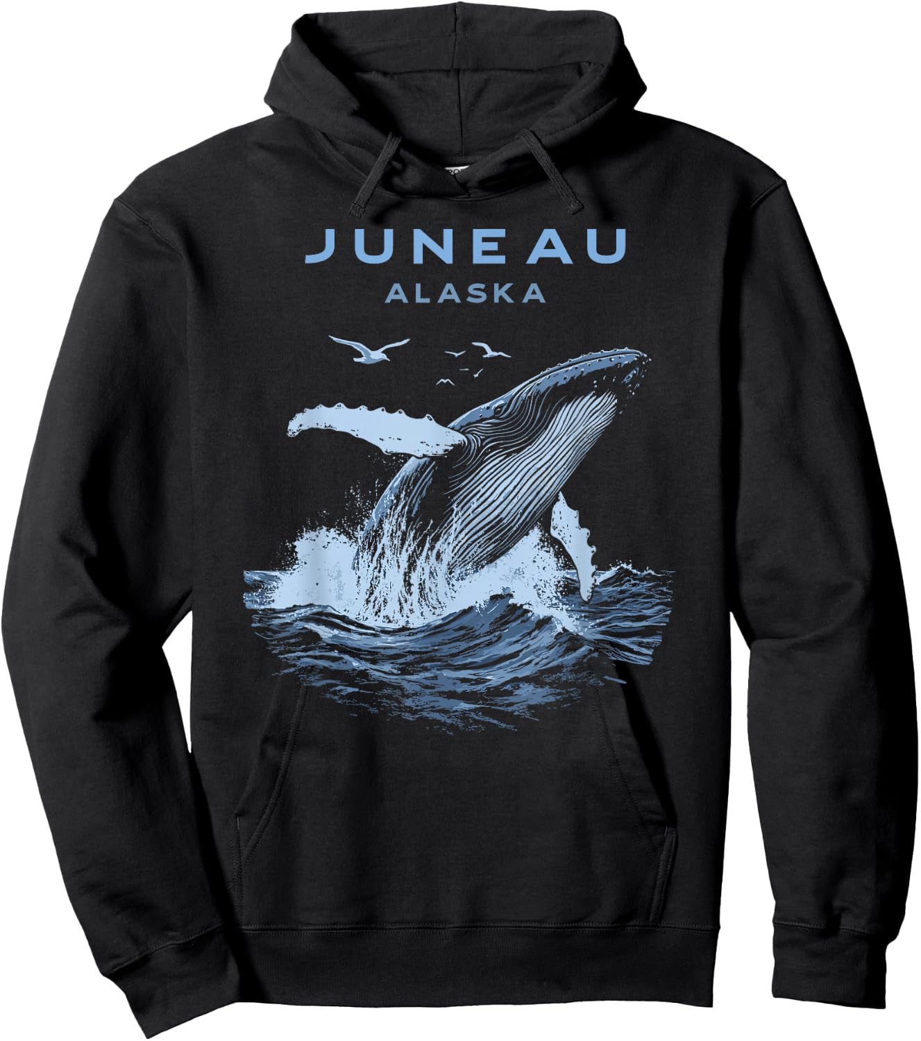 Juneau Alaska Humpback Whale Hoodie - Hoodie | Black