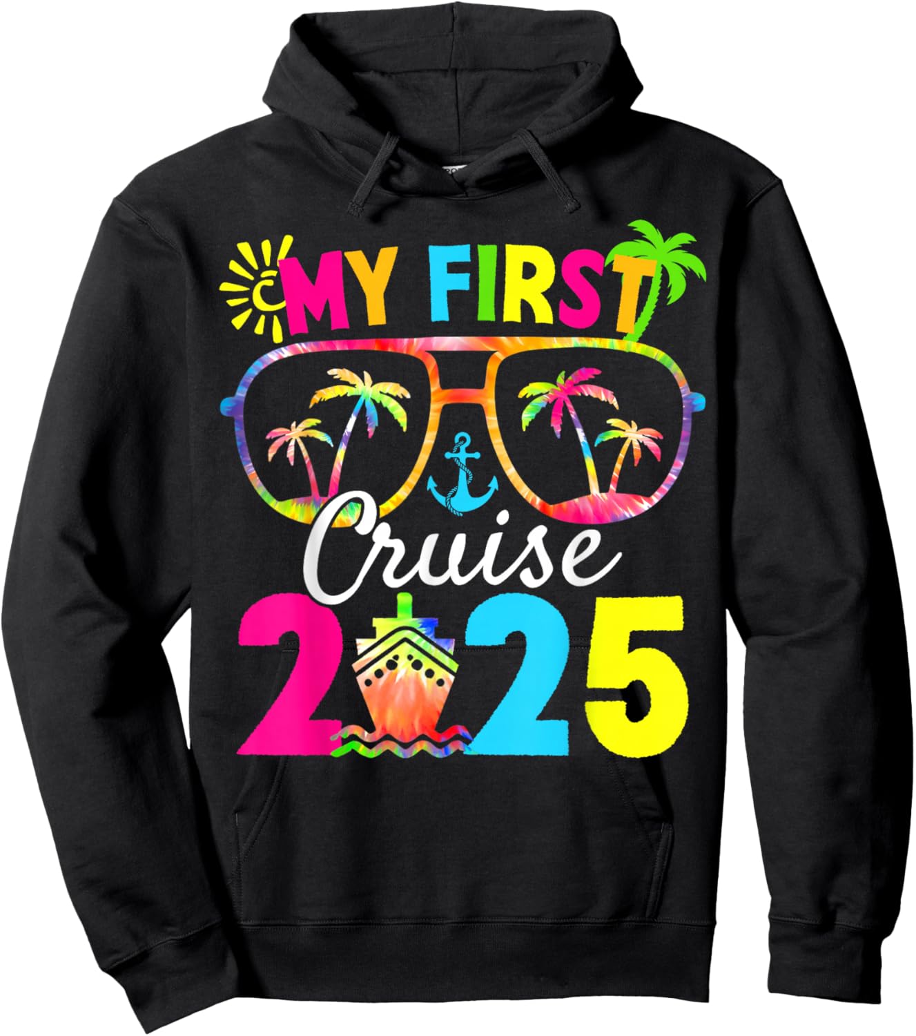 My First Family Cruise Squad 2025 Vacation Summer Trip Hoodie - Hoodie | Black