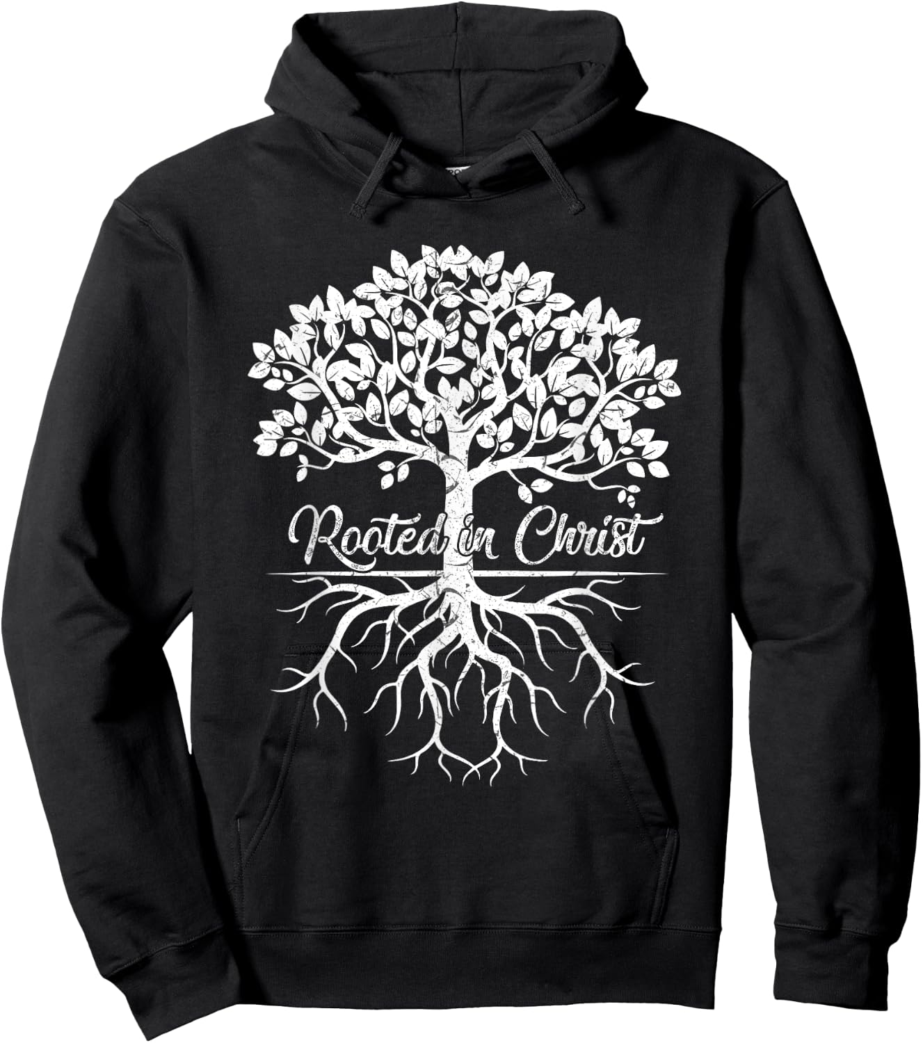 Cool Rooted in Christ Shirt Christian Faith Gift Bible Verse Hoodie - Hoodie | Black