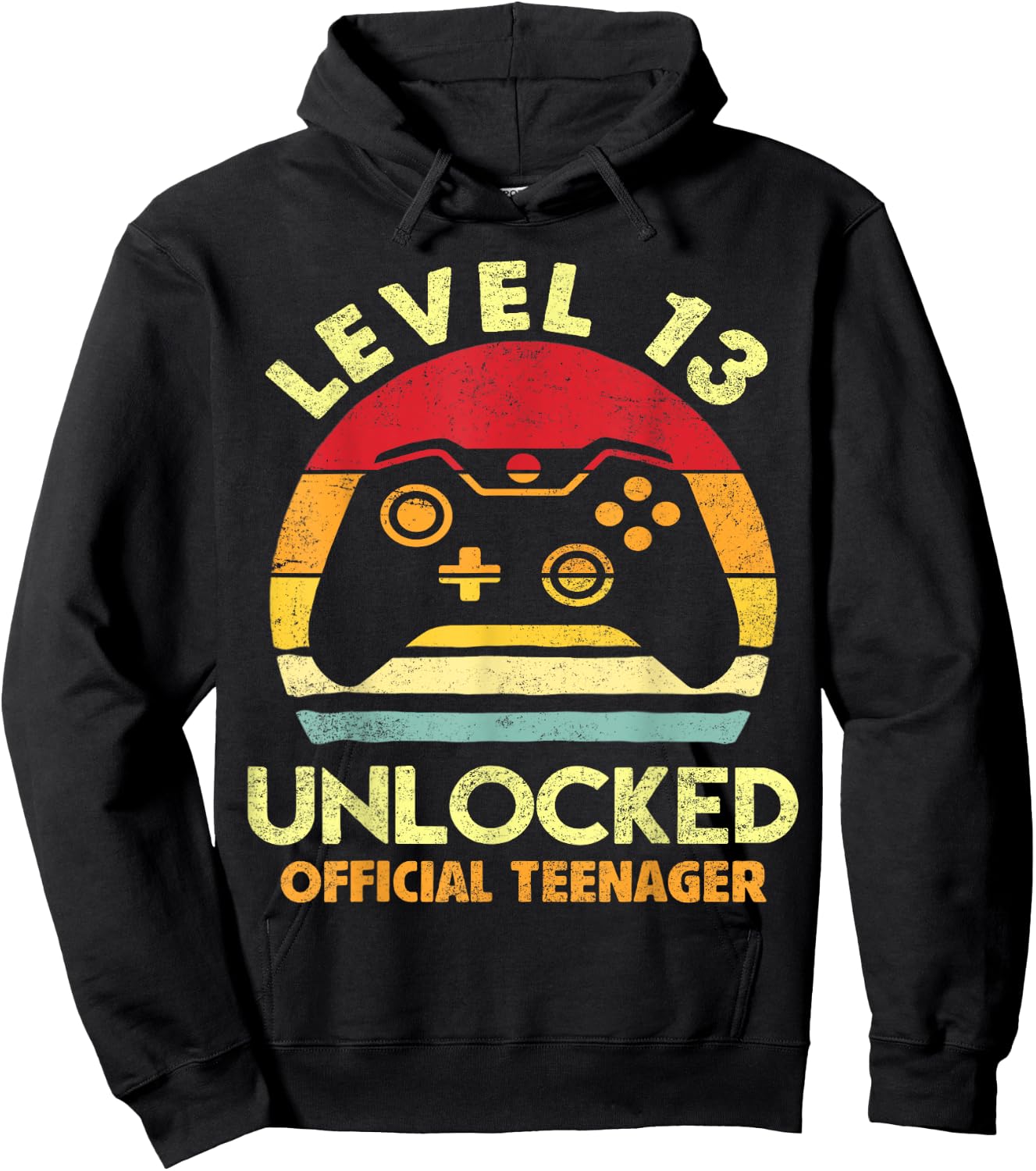 Official Teenager 13th Birthday Boy Shirt Level 13 Unlocked Hoodie - Hoodie | Black
