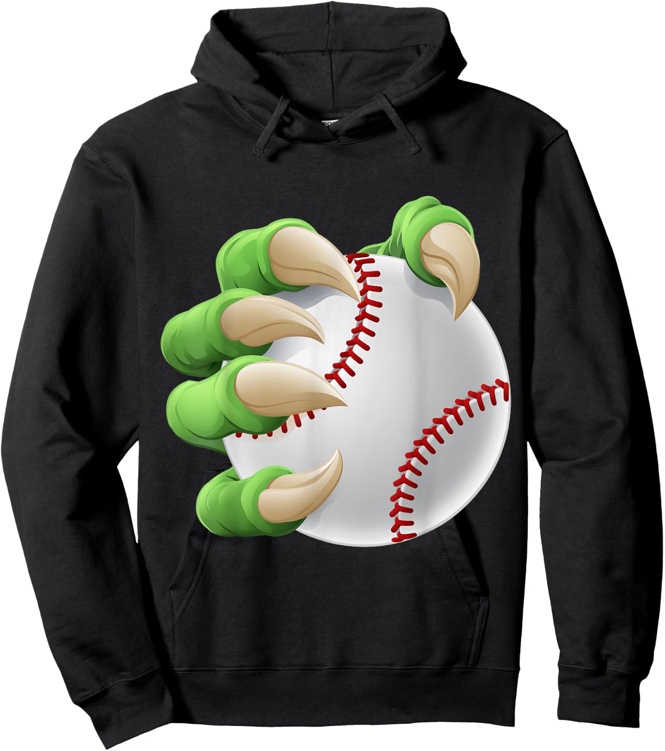 Baseball Ball Claw Cartoon Monster Animal Hand Hoodie - Hoodie | Black