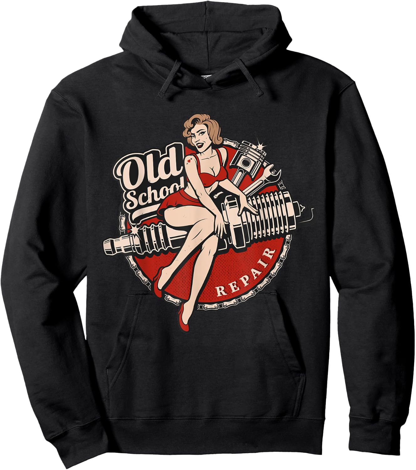 Hot Rod Retro Vintage Vintage Car Rockabilly Old School Hoodie - Hoodie | Black
