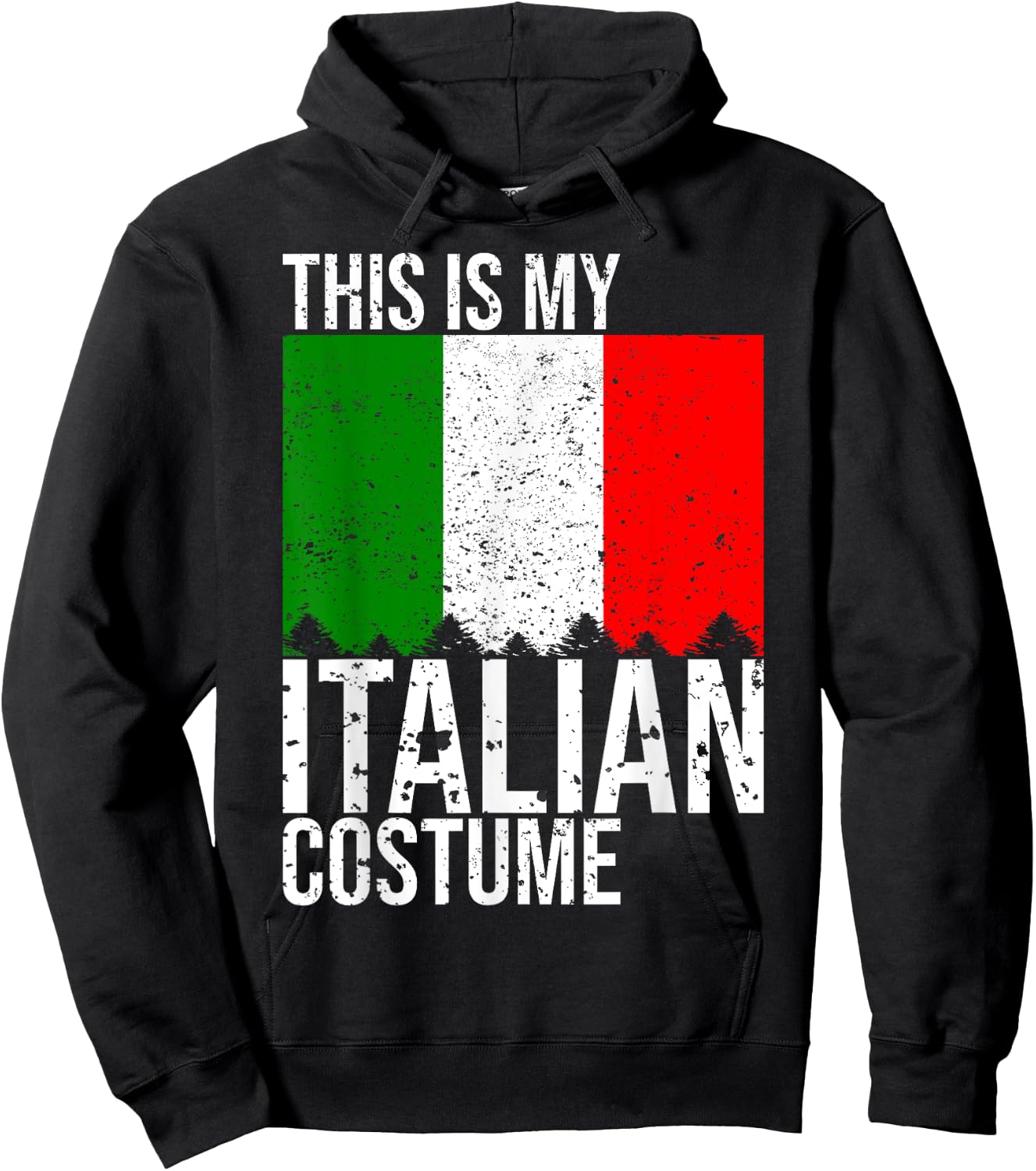 Vintage This Is My Italian Flag Costume for Halloween Hoodie - Hoodie | Black