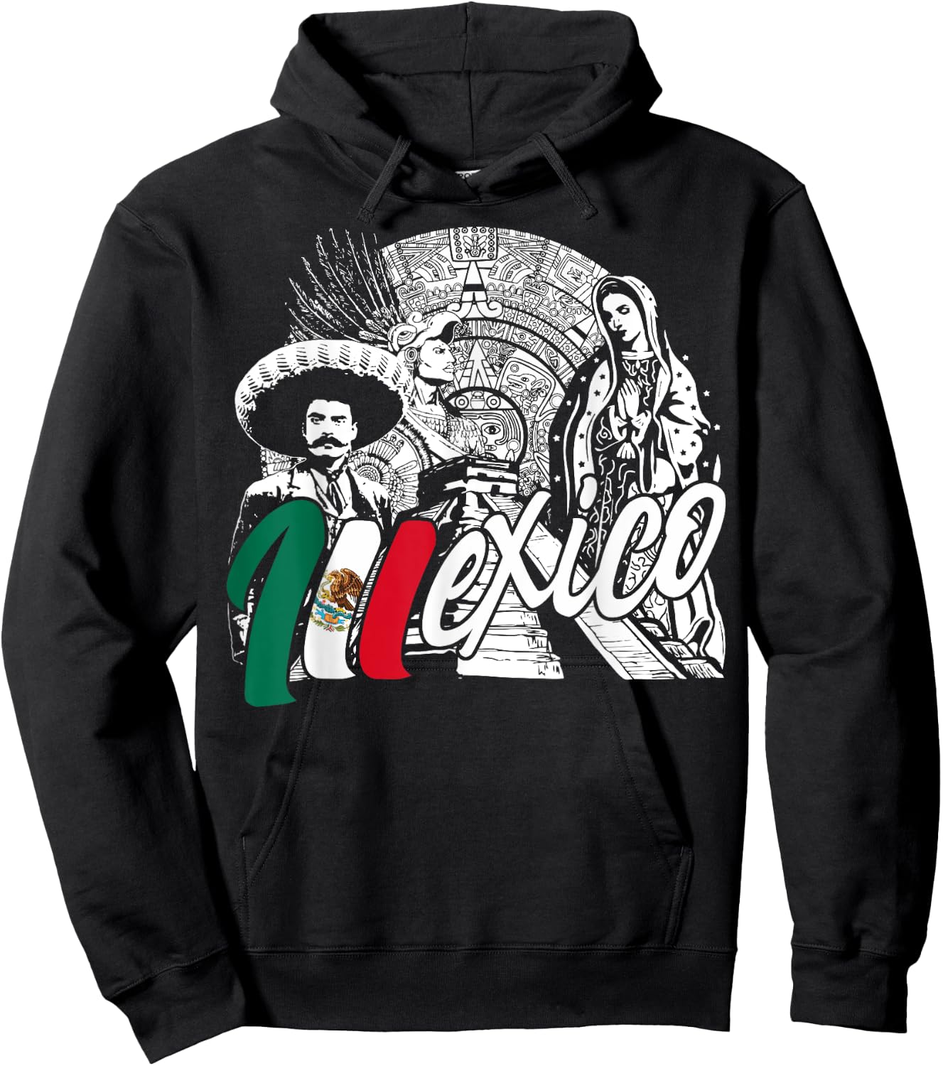 Mexico - Mexican Pride - Virgen de Guadalupe And History Hoodie - Hoodie | Black