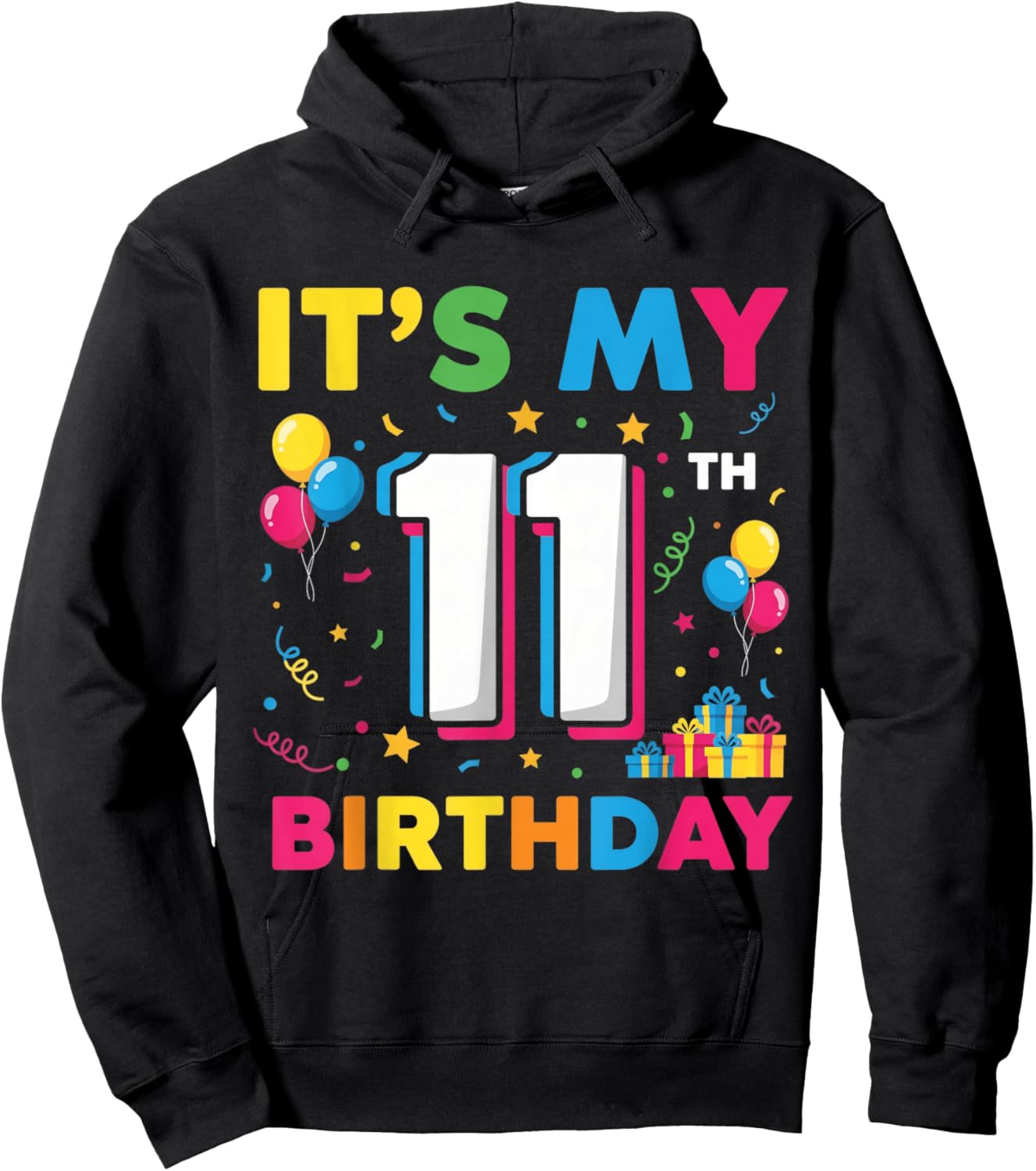 11 Eleven Years Old Boys Birthday Kids It's My 11th Birthday Hoodie - Hoodie | Black