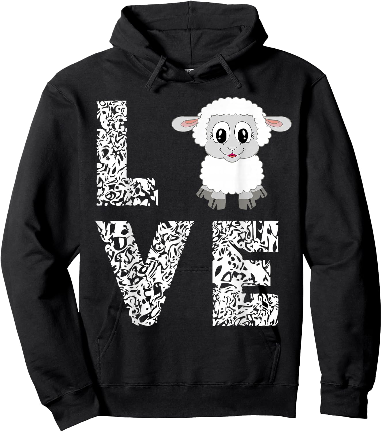 Sheep Lamb Love Livestock Farmer Cattle Sketch Gifts Hoodie - Hoodie | Black