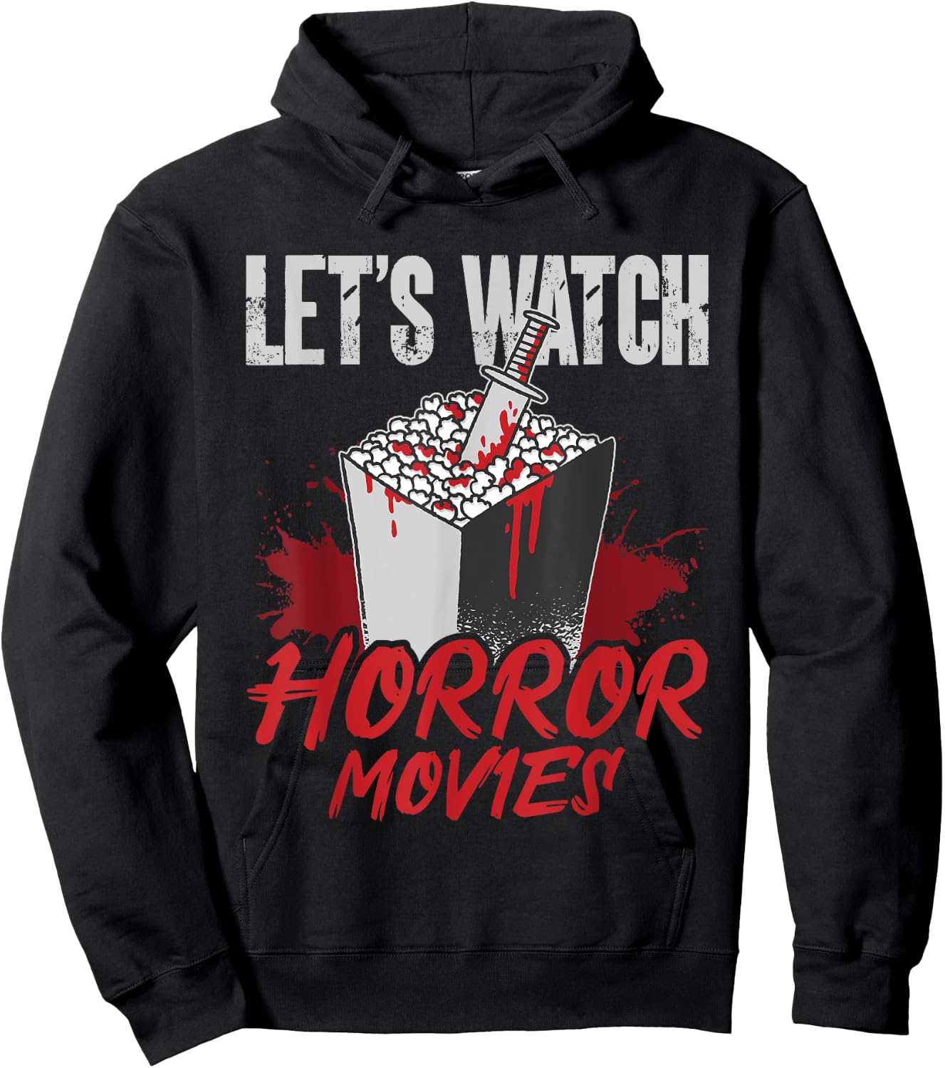 Halloween Popcorn Let’s Watch Horror Movies Hoodie - Hoodie | Black