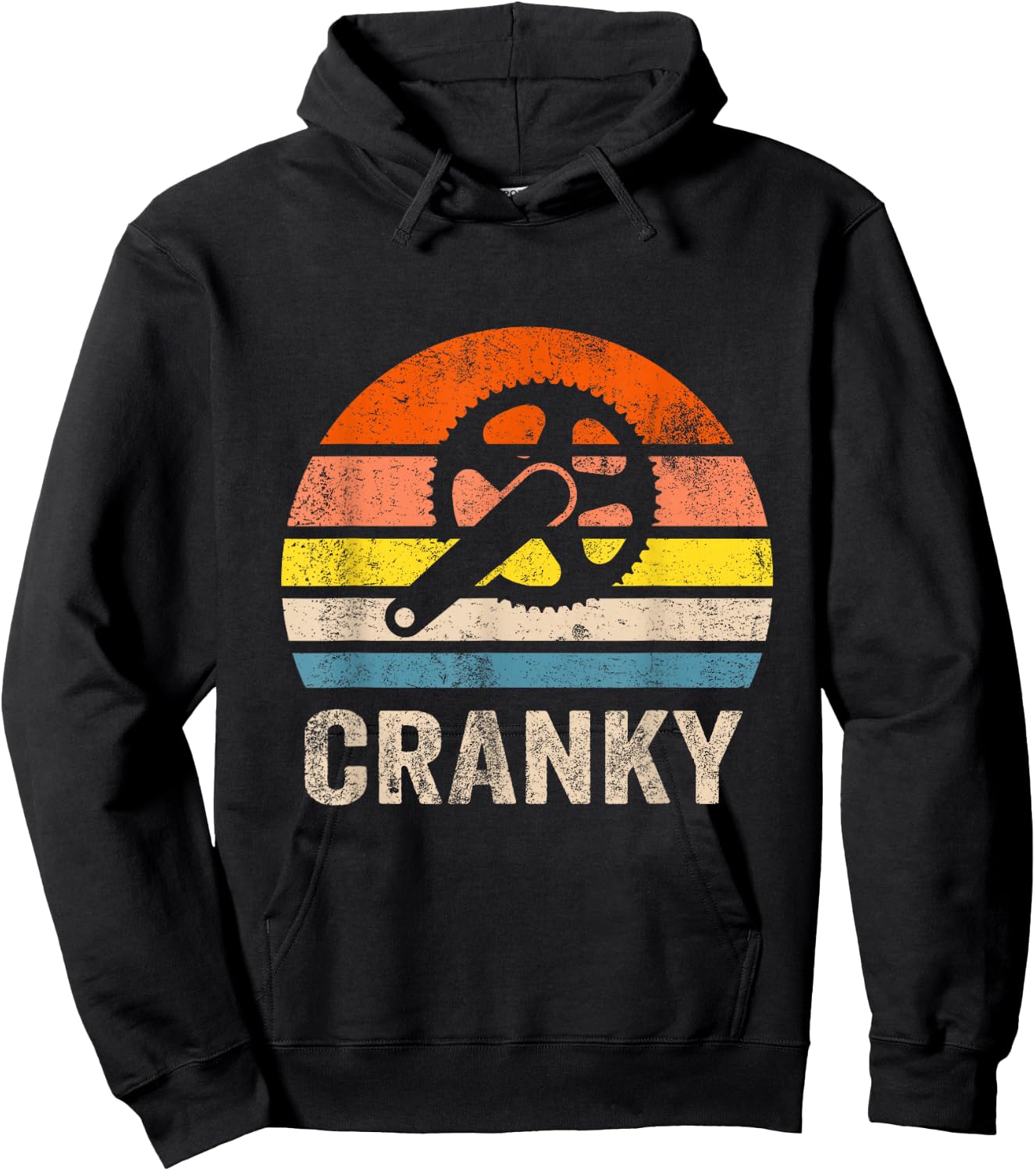 Cranky Vintage Sun funny Bicycle Lovers Cycling Cranky Hoodie - Hoodie | Black