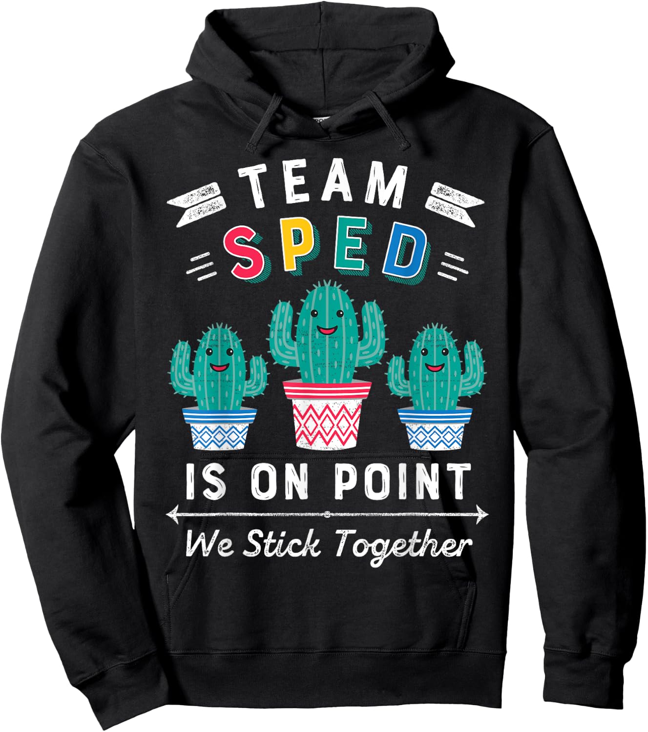 Cute SPED Teacher Gift Special Education Cactus SPED Teacher Women Girls Kids Hoodie - Hoodie | Black