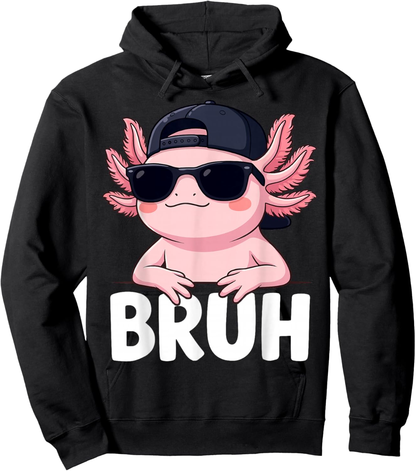 Bruh Axolotl Meme Hoodie - Hoodie | Black