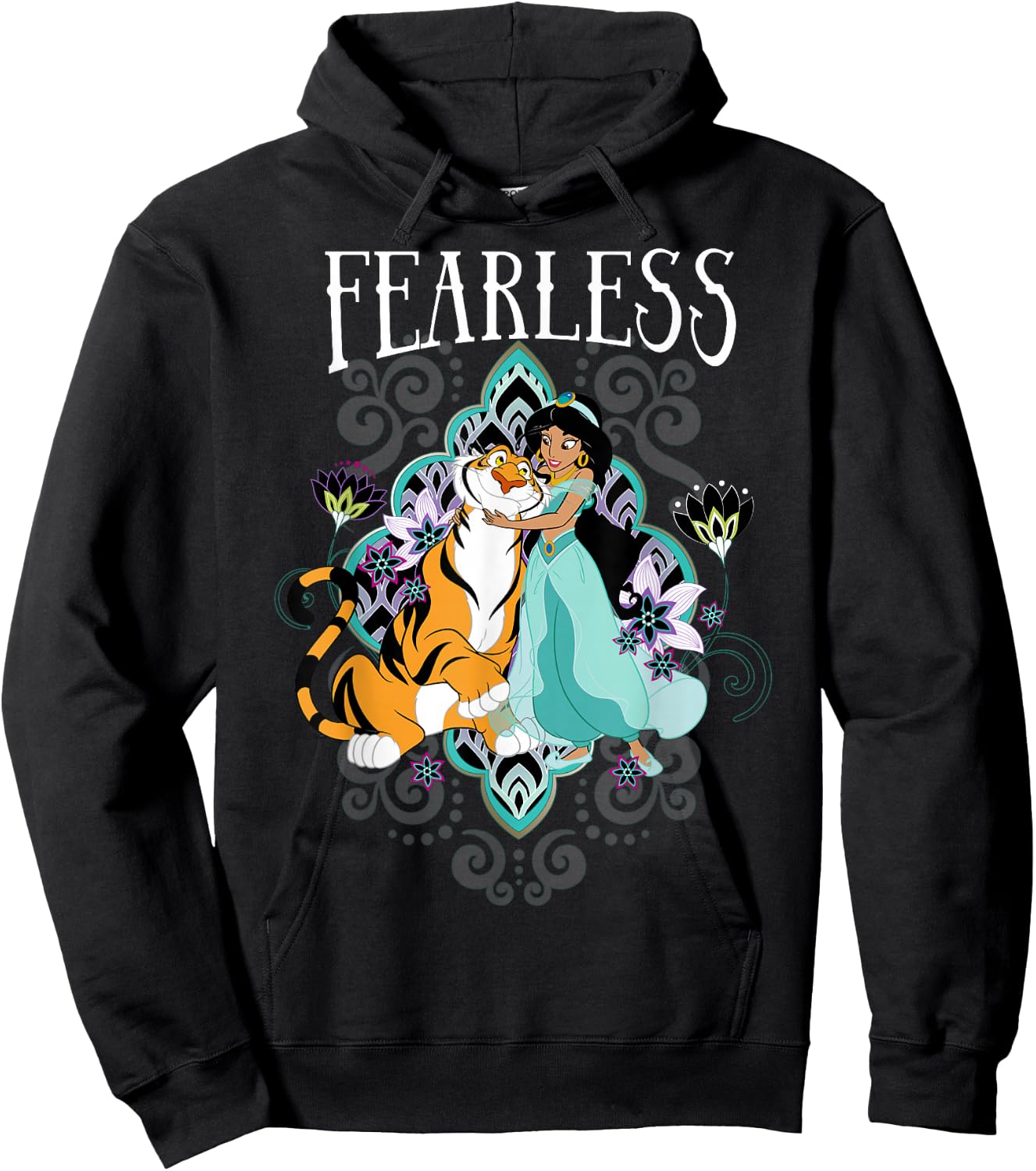 Disney Aladdin Jasmine and Rajah Fearless Small Hoodie - Hoodie | Black