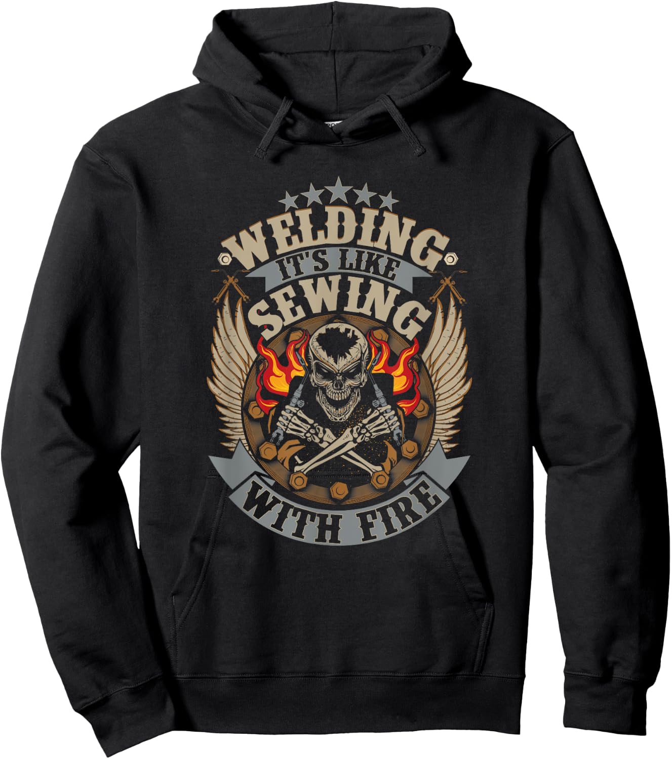 Welding Welding Is Like Sewing With Fire Welder Hoodie - Hoodie | Black