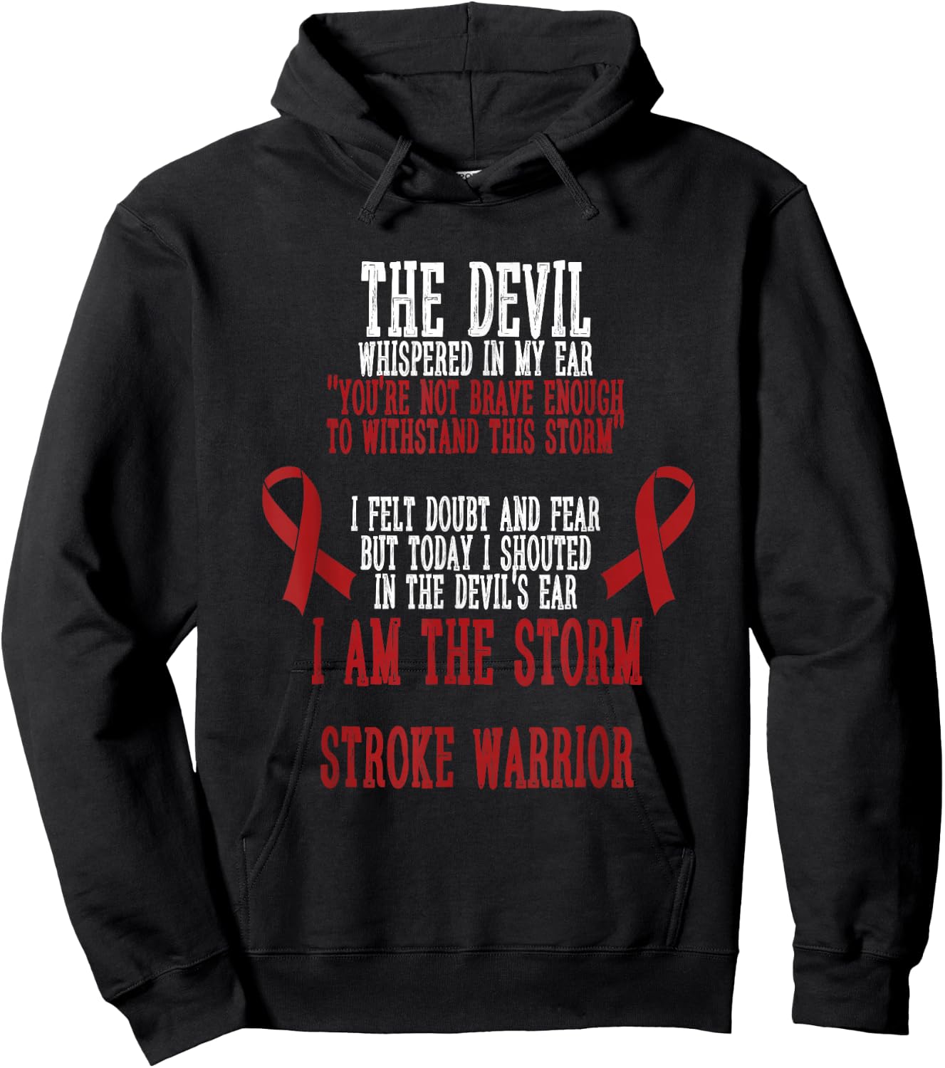 Stroke Awareness I Am The Storm Stroke Warrior Quotes Hoodie - Hoodie | Black