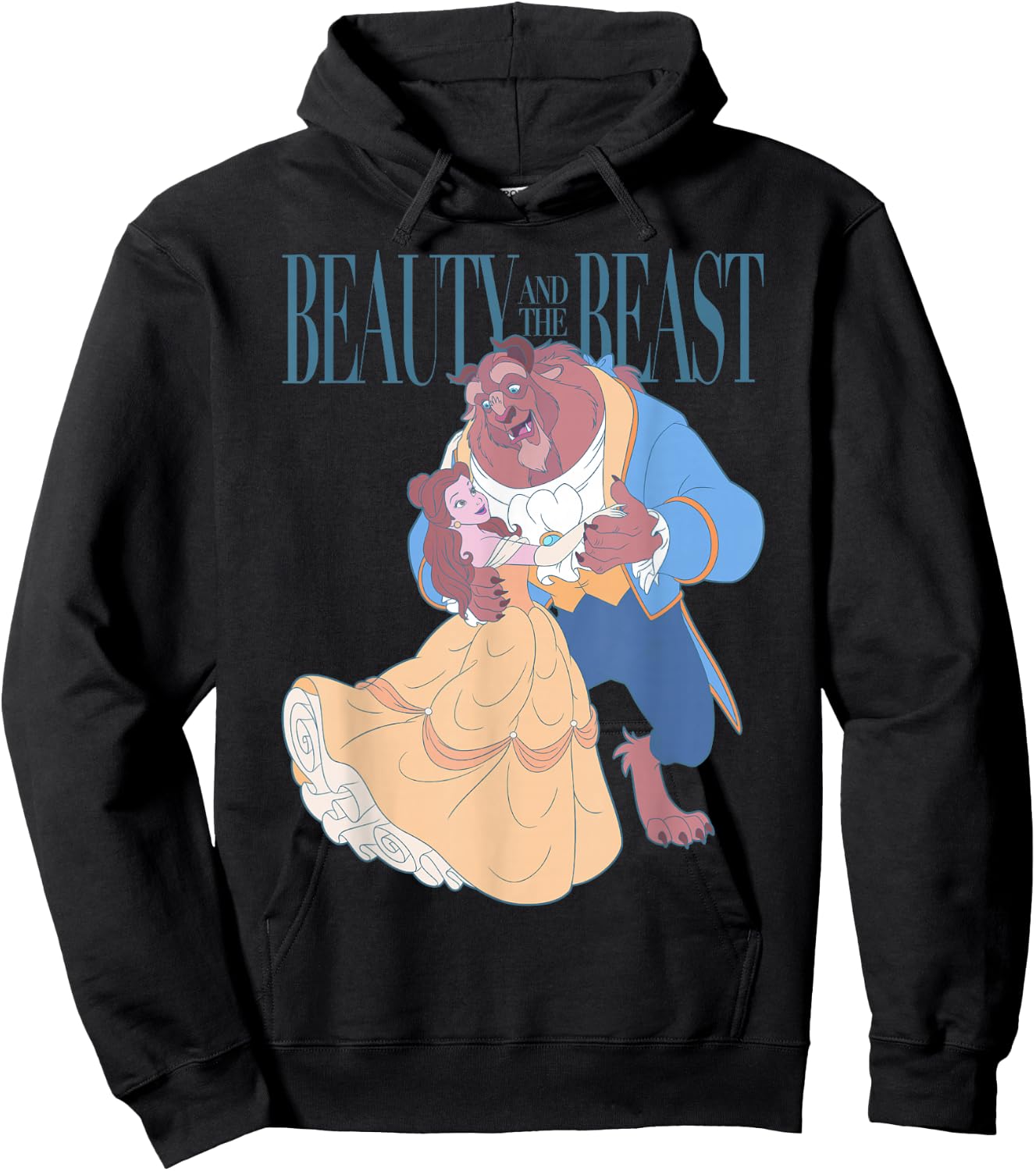 Disney Beauty and The Beast Belle and Beast Classic Portrait Small Hoodie - Hoodie | Black