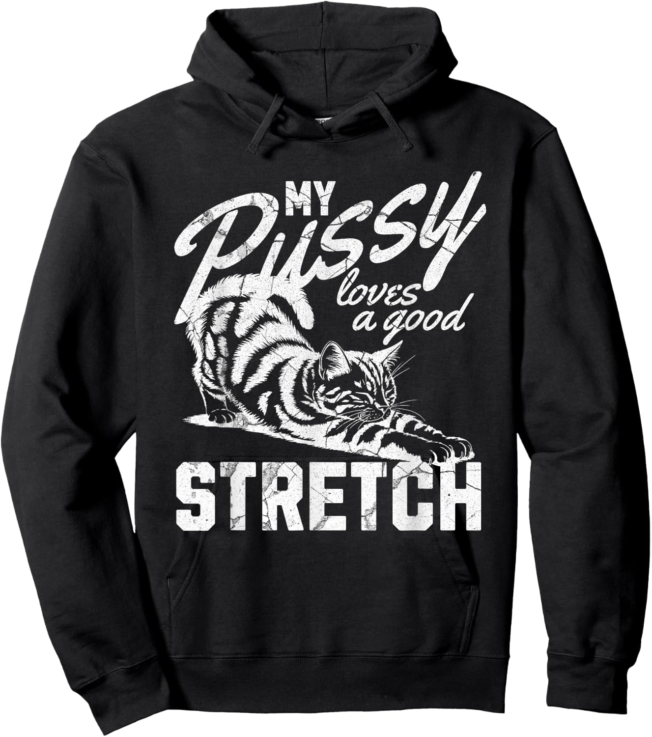 My Pussy Love A Good Stretch Funny Vintage Hoodie - Hoodie | Black