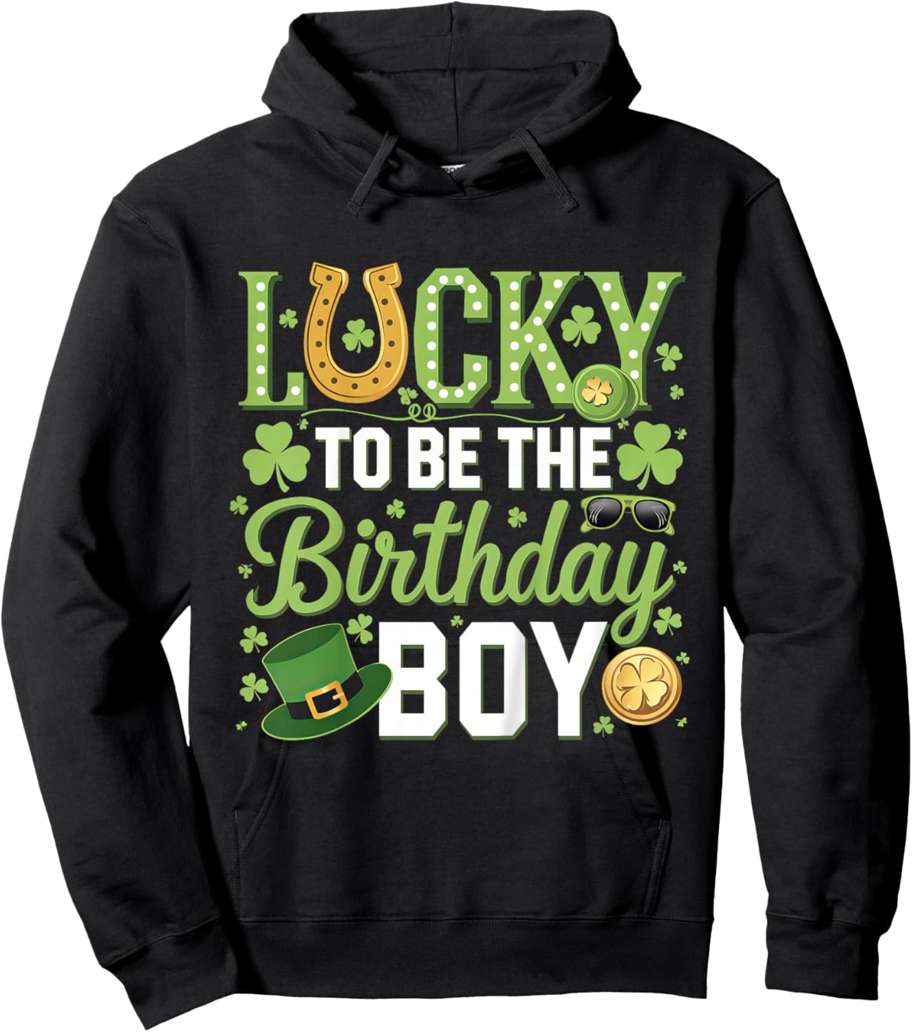 Kids Lucky To Be The Birthday Boy Leprechaun St Patricks Day Kids Hoodie - Hoodie | Black