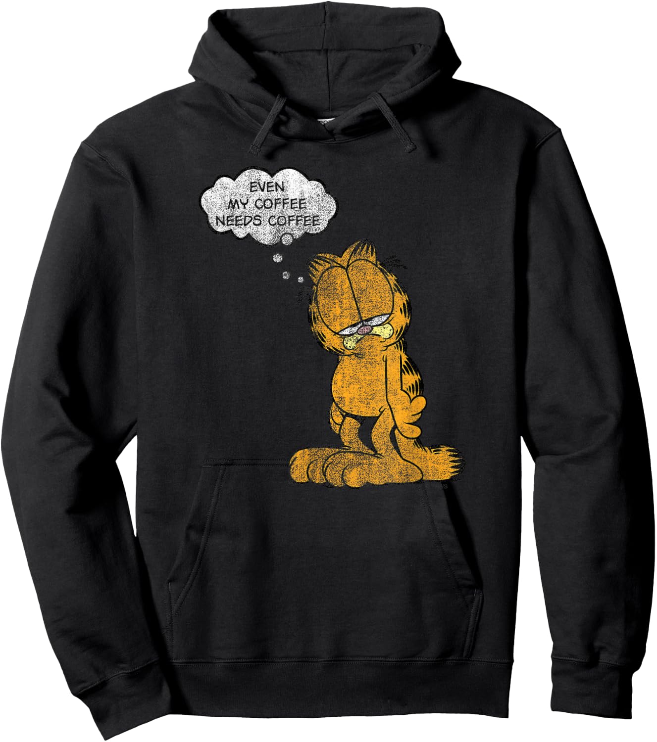 Garfield My Coffee Needs Coffee Cartoon Cat Hoodie - Hoodie | Black