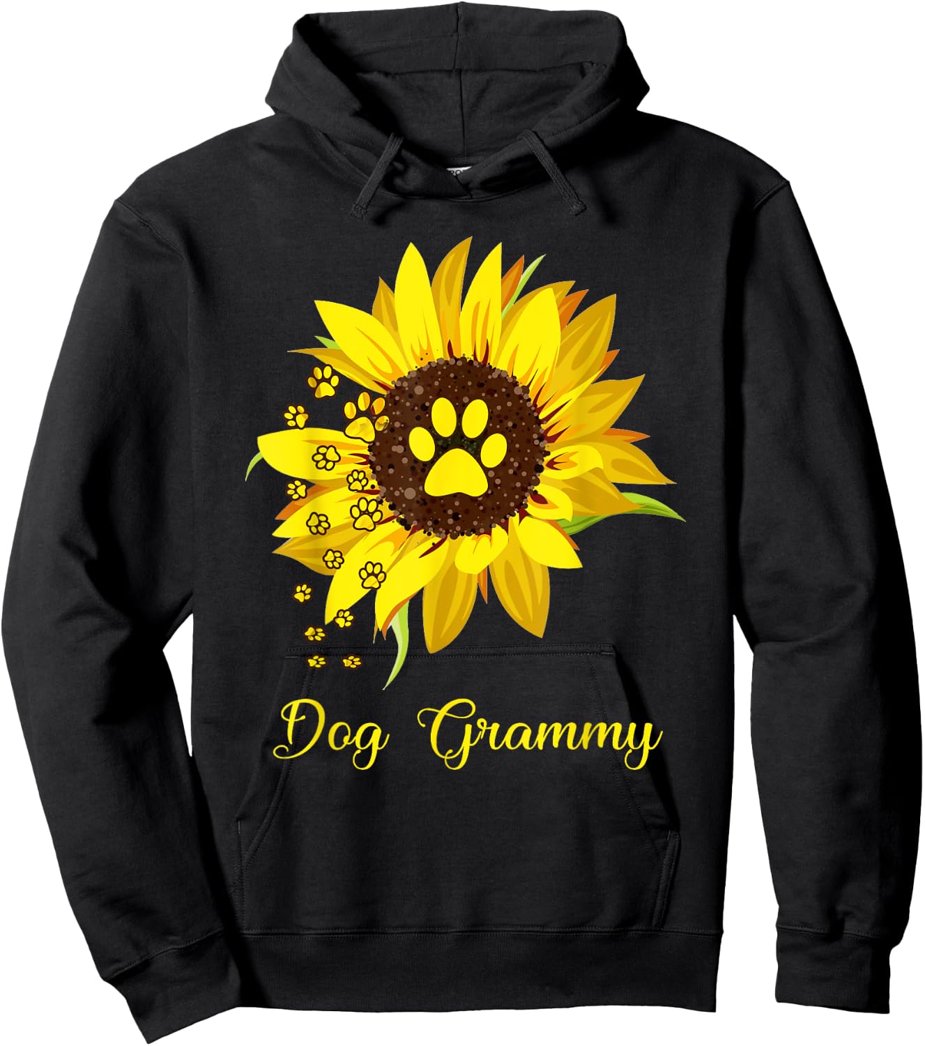 Dog Grammy Sunflower Gift Love Dogs and Flowers Women Hoodie - Hoodie | Black