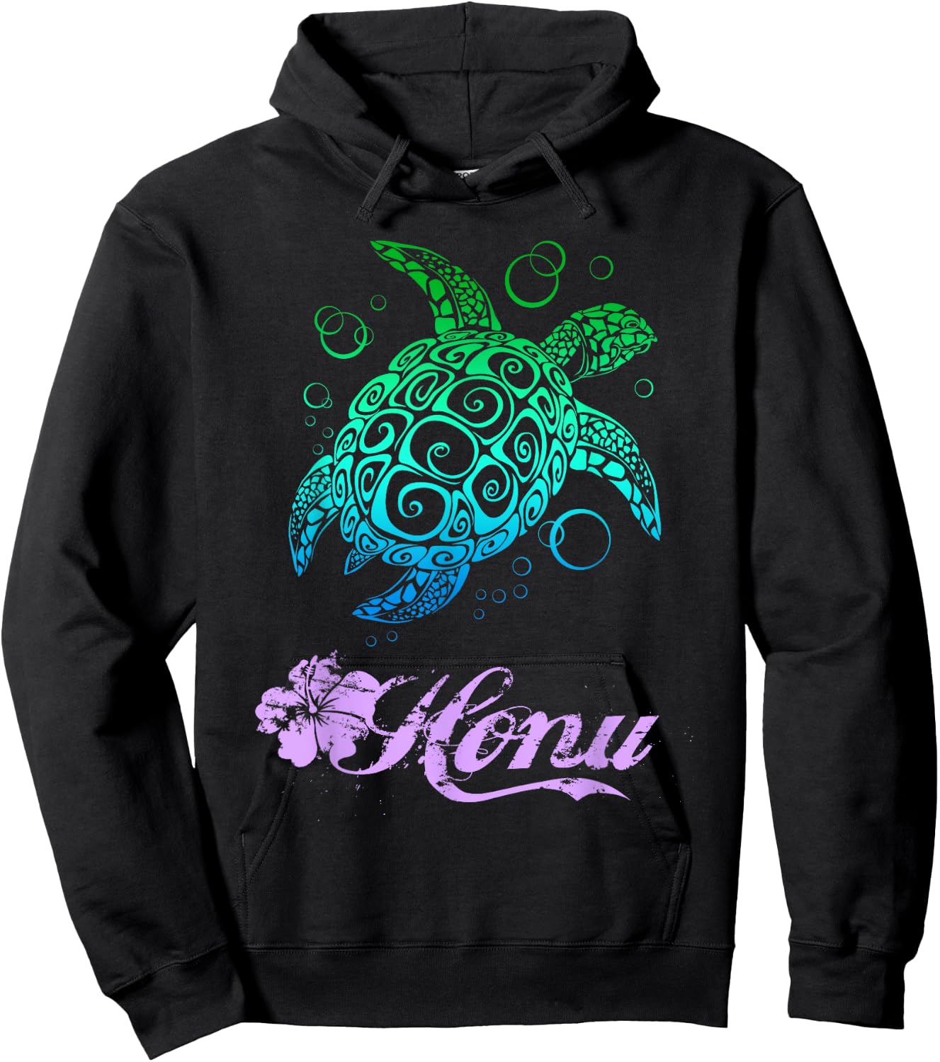 Hawaiian Honu Sea Turtle T Shirt Hoodie - Hoodie | Black