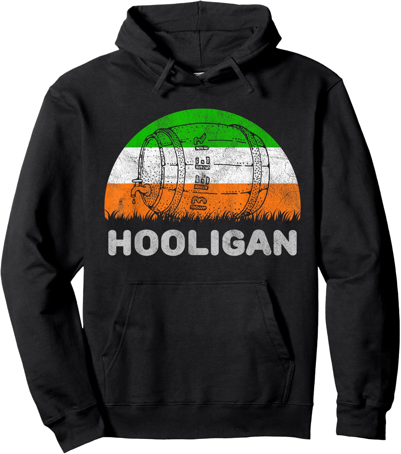 Funny St Patricks Day Hooligan With Ireland Flag Hoodie - Hoodie | Black