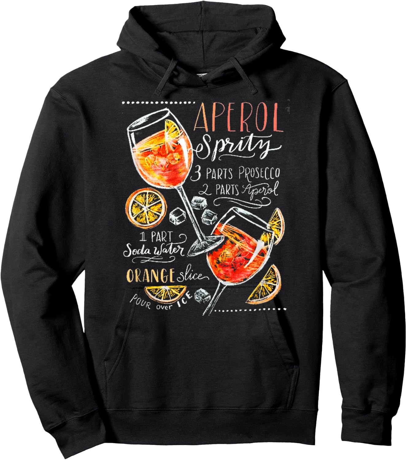 Aperol Spritz Recipe Cocktail Perfect Drinking Gift Hoodie - Hoodie | Black