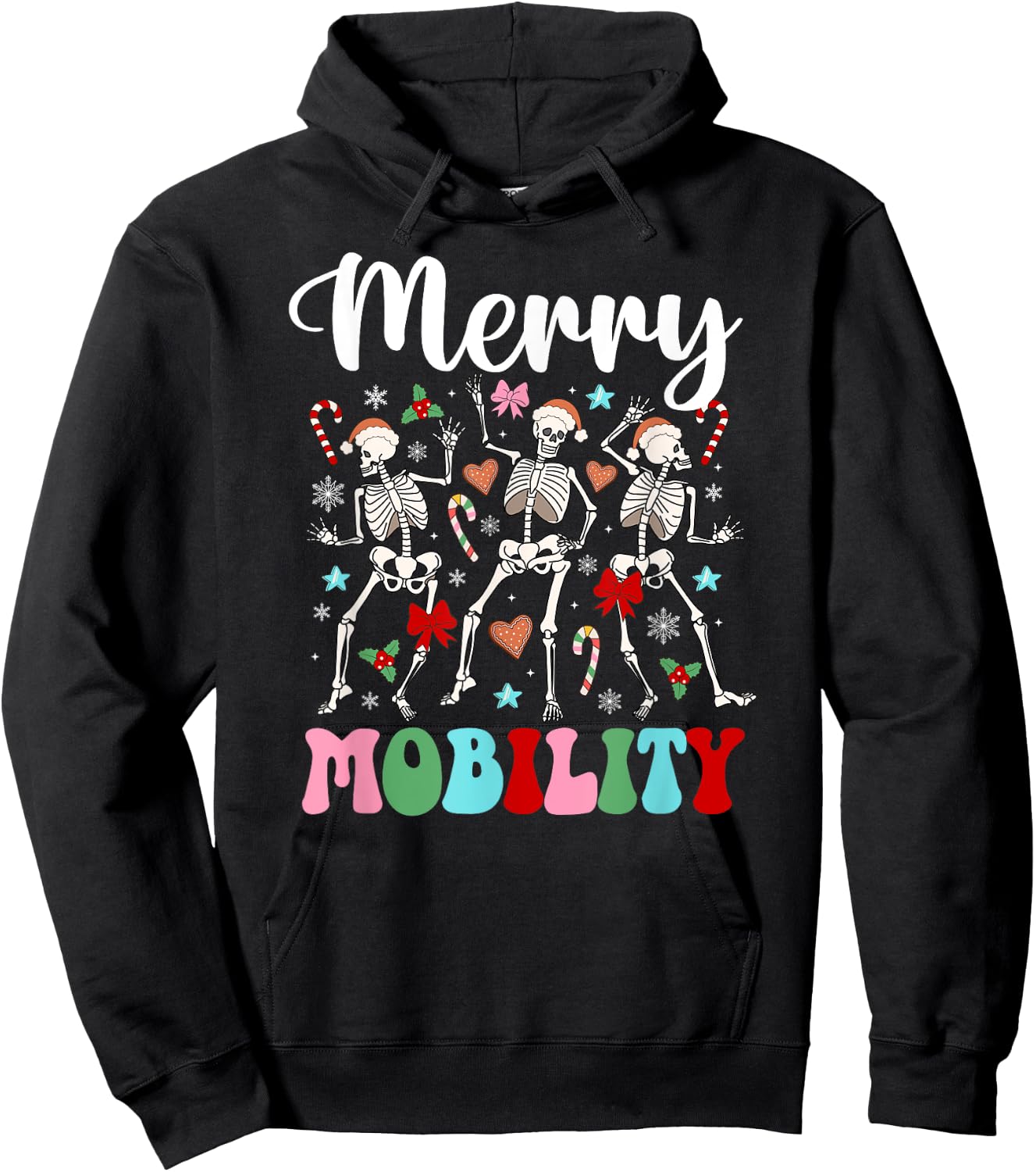 Christmas PT Therapist Xmas Groovy Physical Therapist - -Adults, Black, Small, Short Sleeve, Cotton Blend, Crew Collar, Cartoon Christmas, Straight Fit, Pull On, Winter, Imported Hoodie - Hoodie | Black