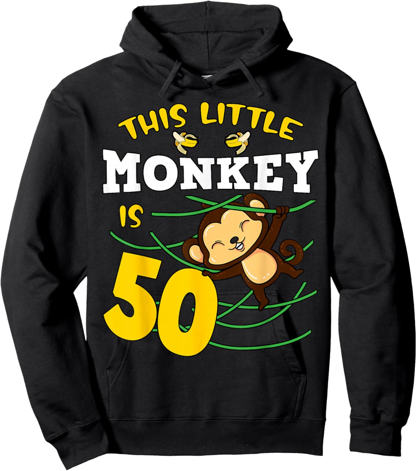 Monkey 50th Birthday Party Zoo Animal Jungle Theme Zookeeper Hoodie - Hoodie | Black
