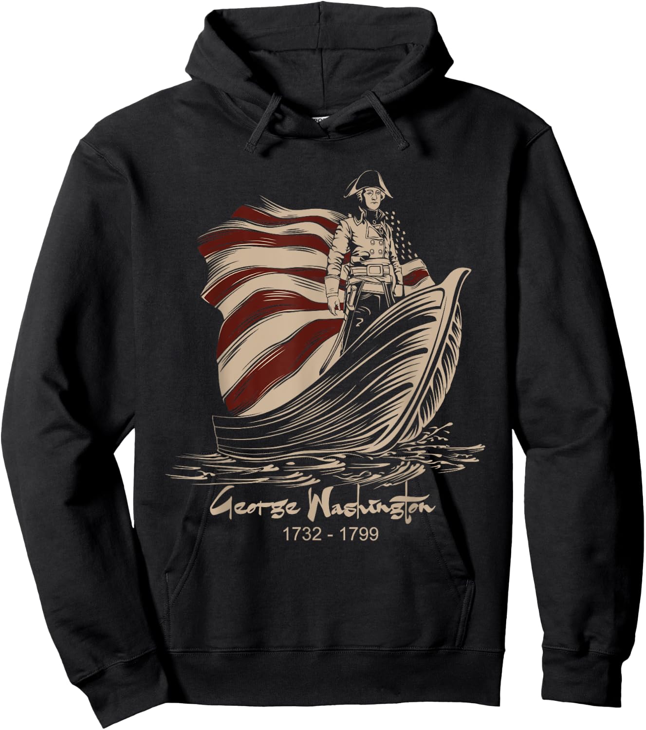 Vintage George Washington Costume Small Hoodie - Hoodie | Black