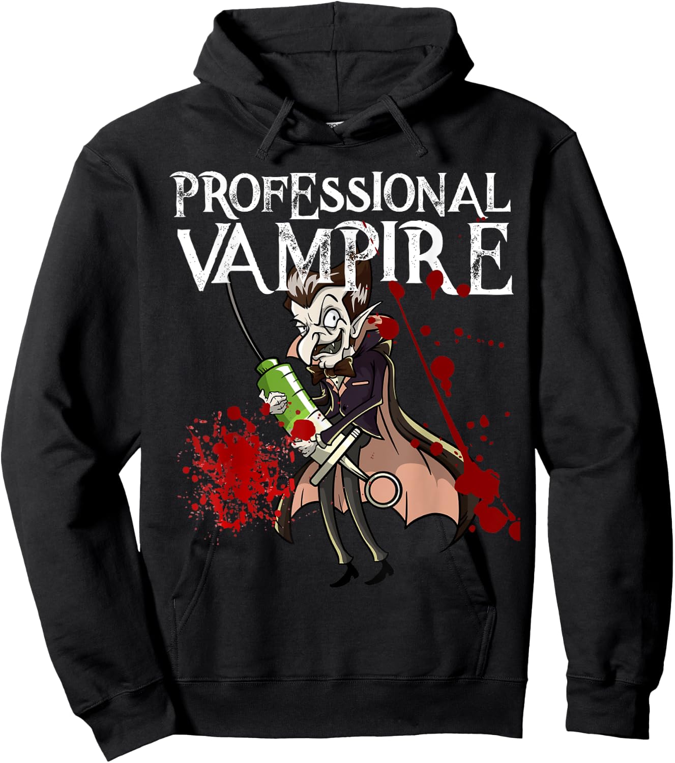 Phlebotomist Joke Meme Vampire Vlad Dracula Halloween Gift Hoodie - Hoodie | Black