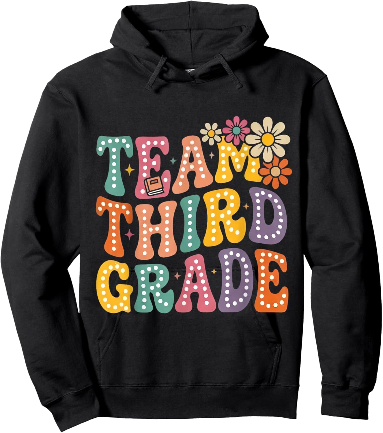 Team Third Grade Groovy 3rd Grade Back to School Teacher Hoodie - Hoodie | Black