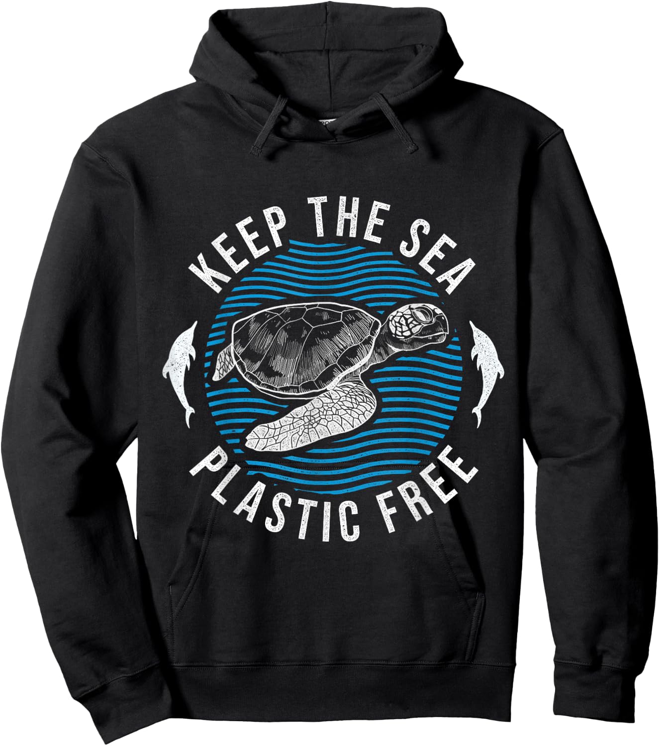 Climate Change Environment Keep Sea Plastic Free Hoodie - Hoodie | Black