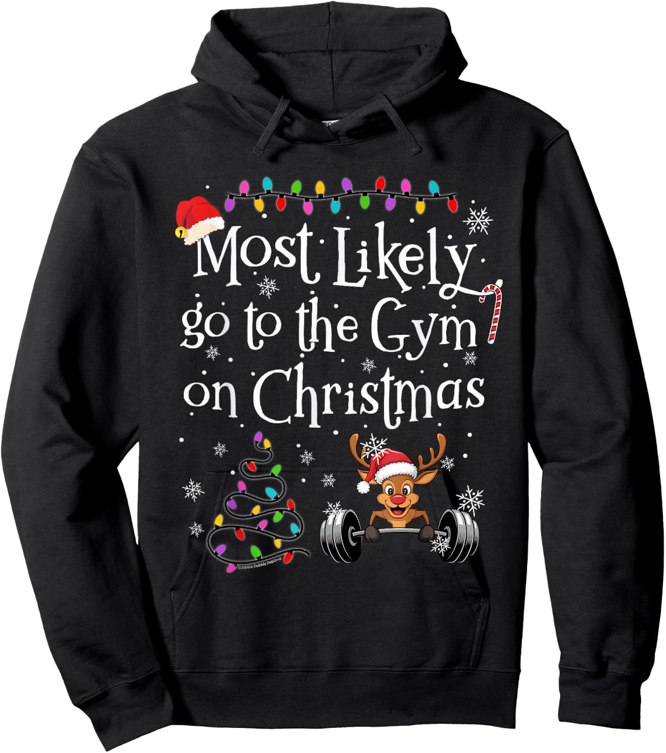 Most Likely To Go to the Gym on Christmas Funny Christmas Hoodie - Hoodie | Black