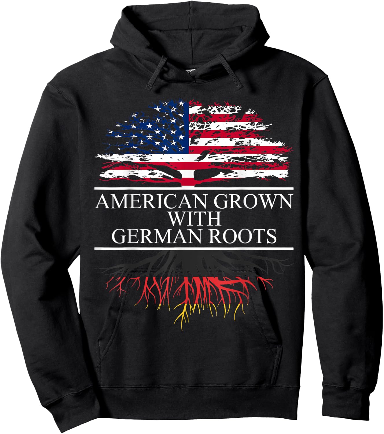 American Grown with German Roots Hoodie - Hoodie | Black