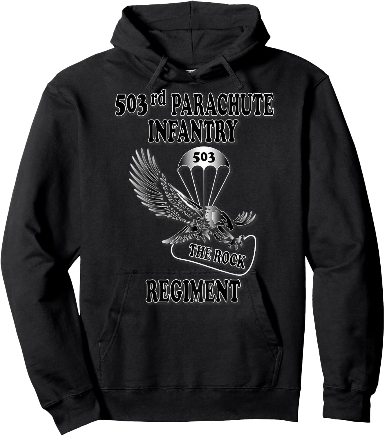 503rd Parachute Infantry Regiment (Back) Hoodie - Hoodie | Black