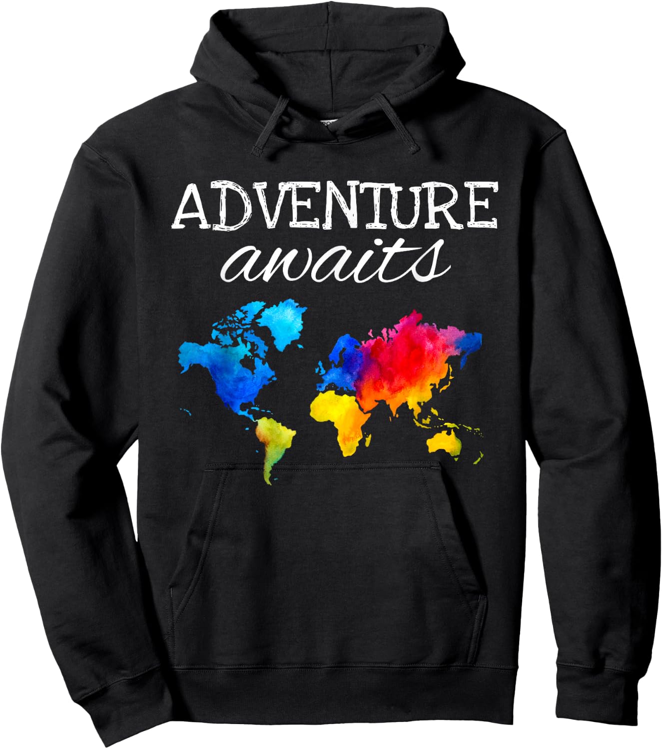 Travel Wanderlust World Map Adventure Traveler Gift Hoodie - Hoodie | Black