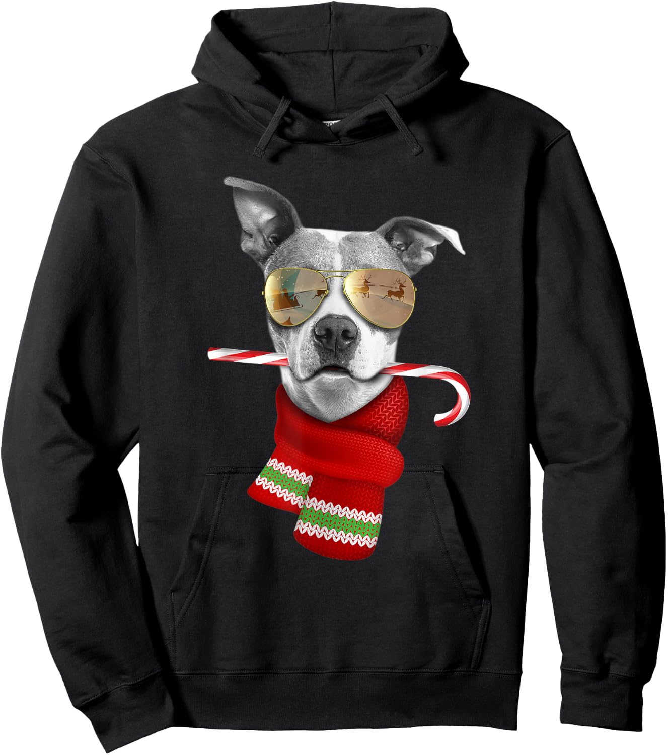 Pitt Bull shirt Cute Christmas Gift Dog Lovers Sunglasses Hoodie - Hoodie | Black