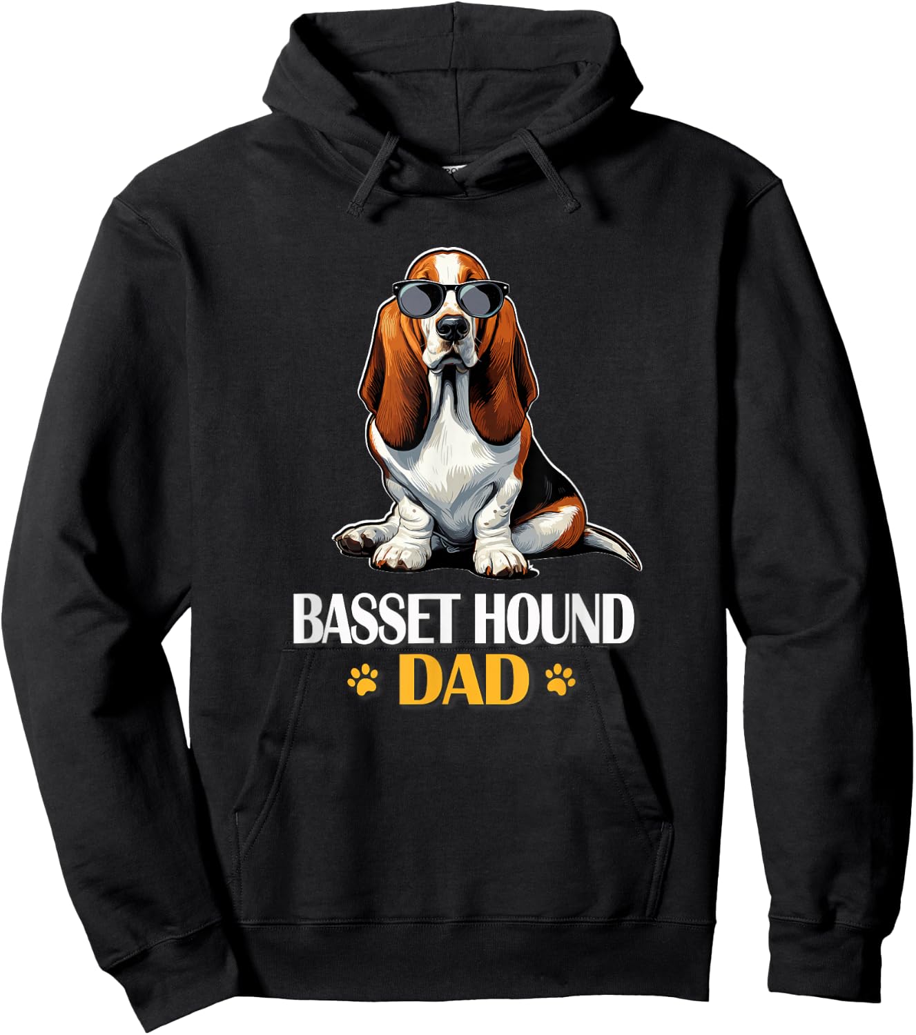 Boys Cool Sunglasses Dog Lover Basset Hound Dad Hoodie - Hoodie | Black
