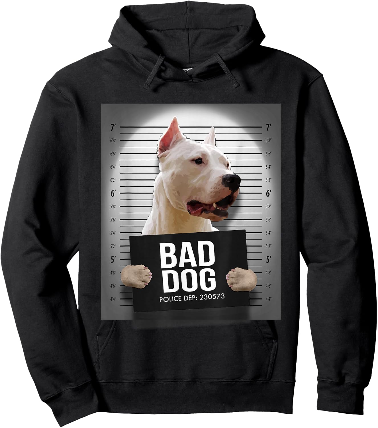 Dogo Argentino Mugshot Shirt Hoodie - Hoodie | Black