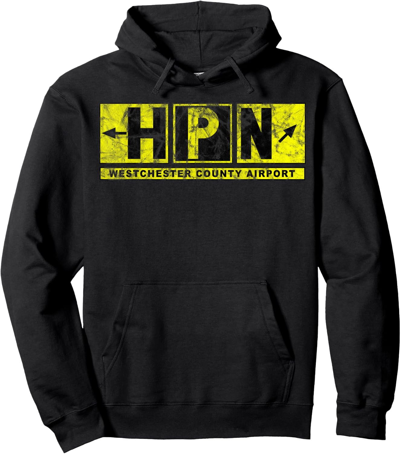 HPN Westchester County Airport Taxiway Sign Pilot Vintage Hoodie - Hoodie | Black