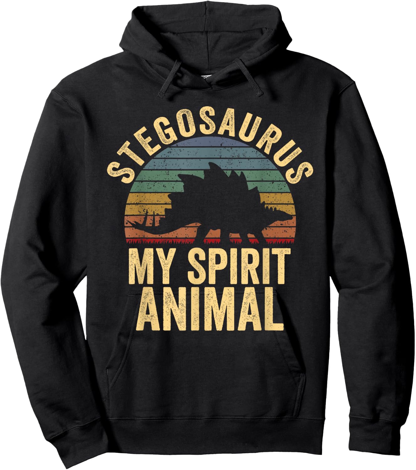 Stegosaurus Is My Spirit Animal Dinosaur Lovers Gift Hoodie - Hoodie | Black